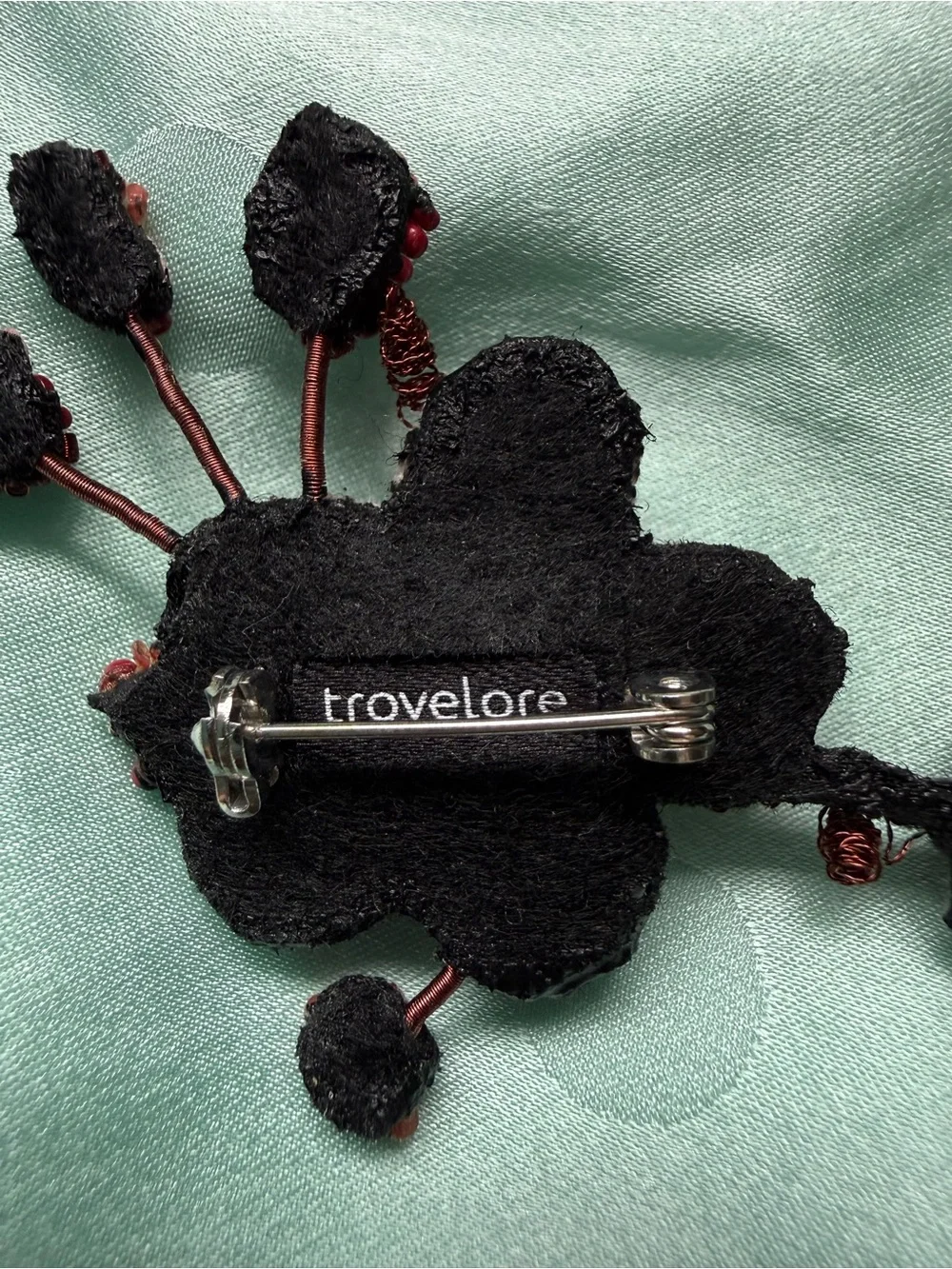 Trovelore Cherry Blossom Embellished Embroidered Brooch Pin